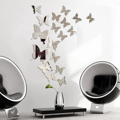 Mirror Wall 3D Butterflies Decal Sticker