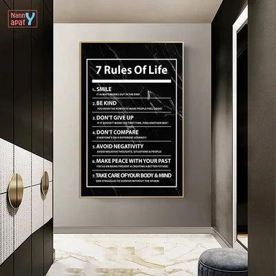 Brazil 7 Rules of Life Letter Canvas Painting