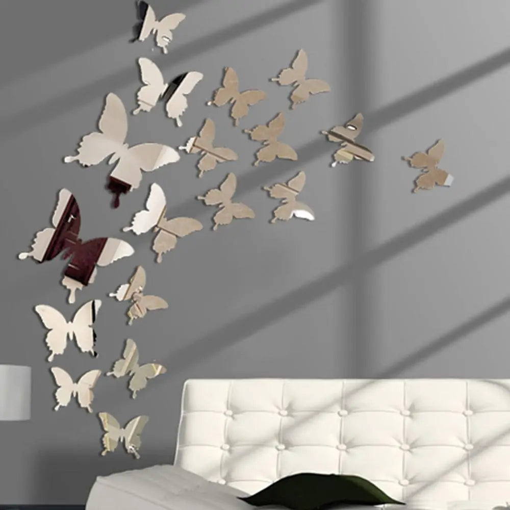 Mirror Wall 3D Butterflies Decal Sticker